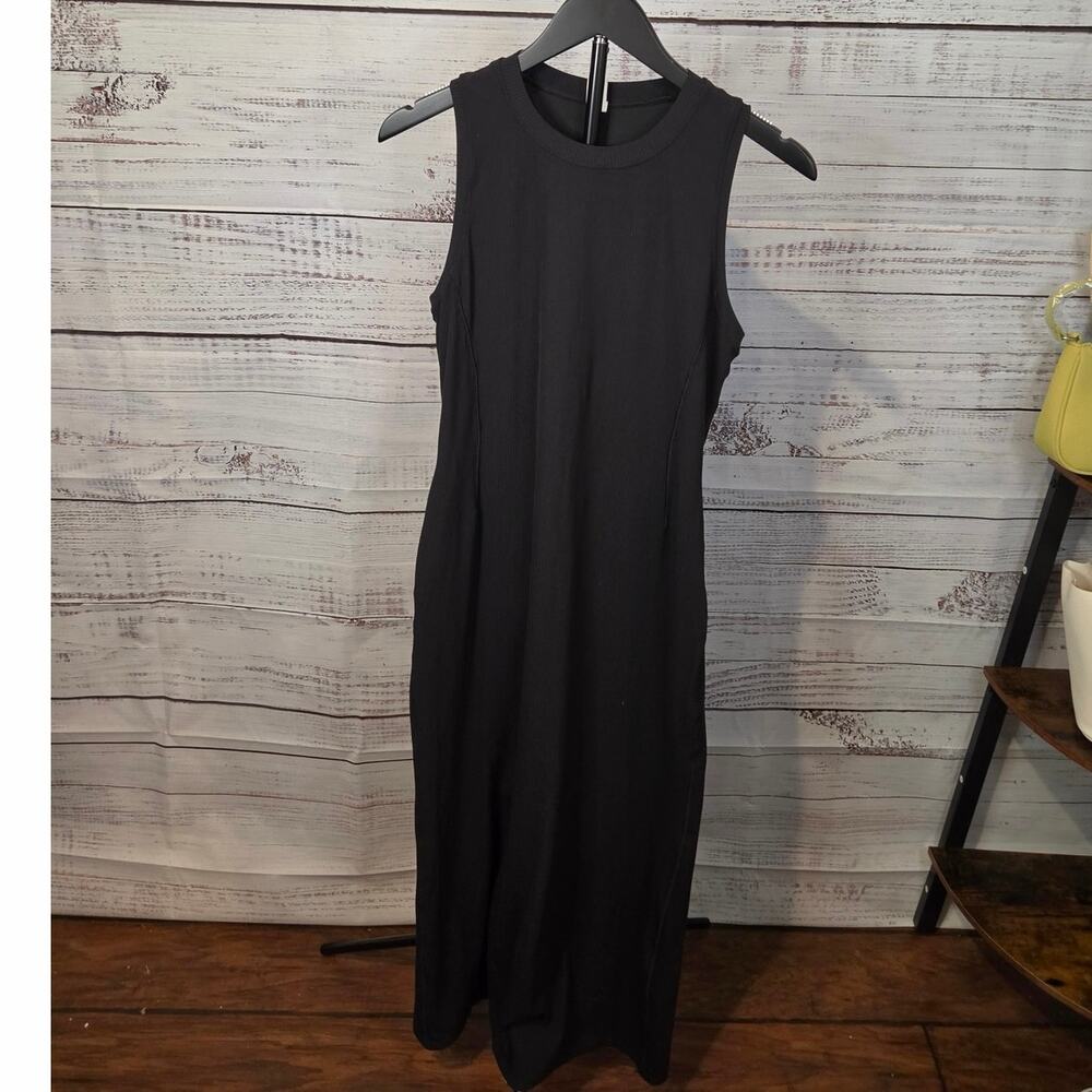 Lululemon All Aligned Ribbed Midi Dress - Black (Size 8)